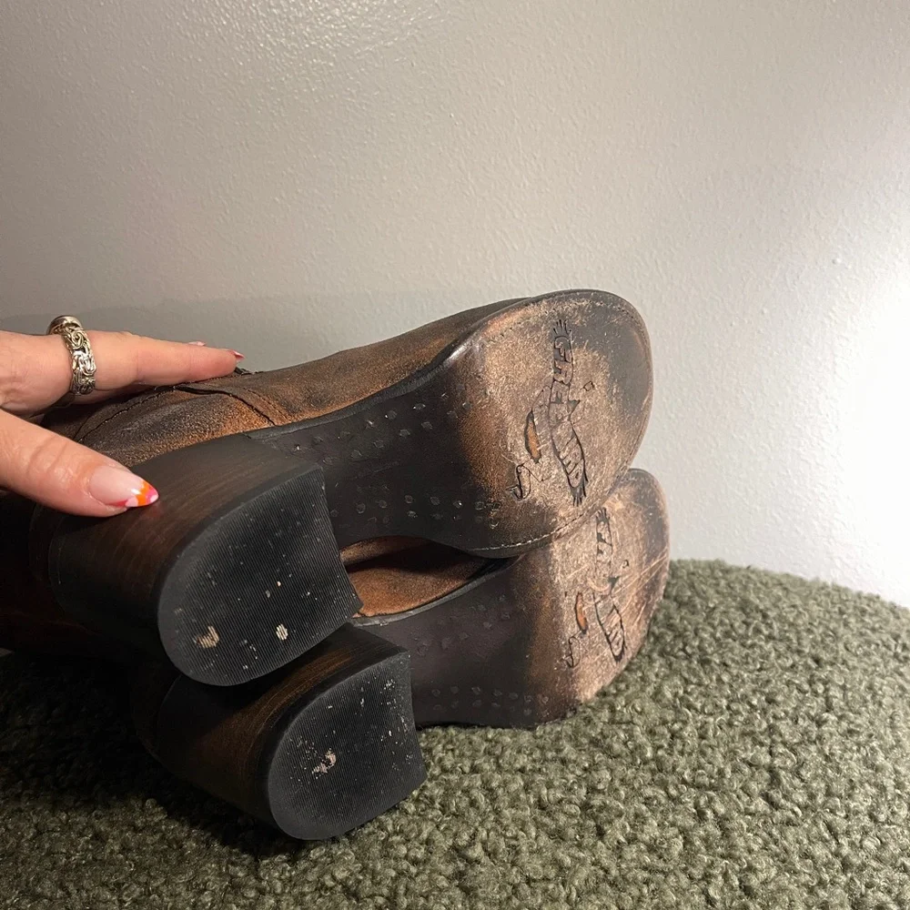 Free bird BLAIN over-the-knee‎ suede boots brown distressed 7.5